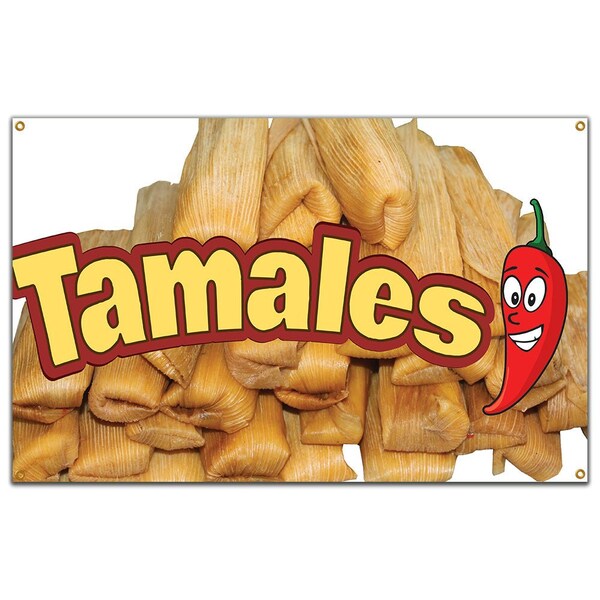 Tamales Banner Concession Stand Food Truck Single Sided